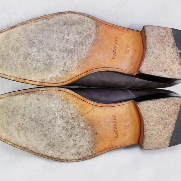 DESIGNER MAGNANNI MEN SHOES LOAFERS MONK STRAP BROWN LEATHER SIZE 12 M EUC - Picture 10 of 11